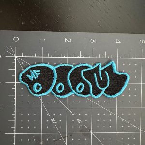 Doom Throwie Patch Black & Light Blue 4.5 Inch Patch