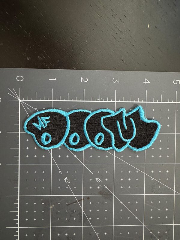 Doom Throwie Patch Black & Light Blue 4.5 Inch Patch