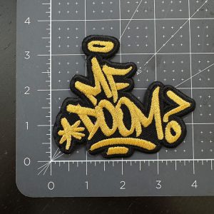 MF Doom Tag Gold on Black 4 Inch Patch