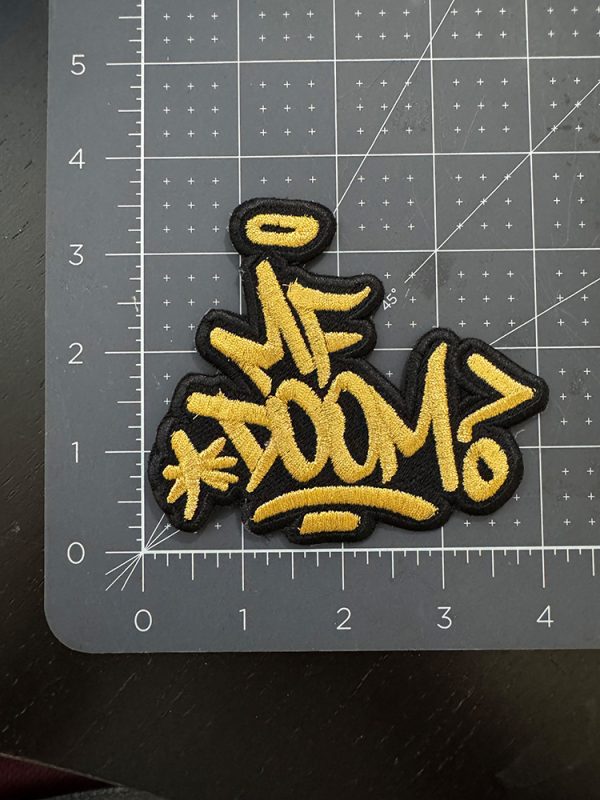MF Doom Tag Gold on Black 4 Inch Patch