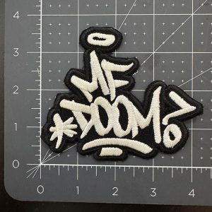 MF Doom Tag White on Black 4 Inch Patch