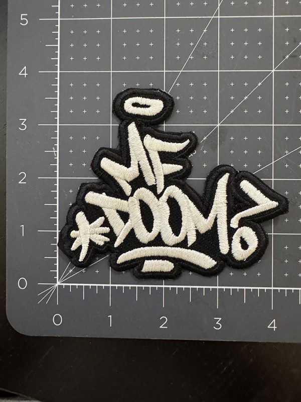 MF Doom Tag White on Black 4 Inch Patch