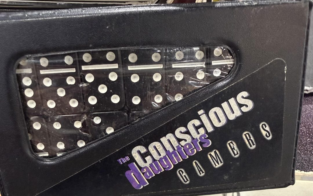 Those dominoes were given out in 1996 by Priority Records for Conscious Daughter’s second Album.